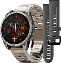 Garmin Fenix 8 AMOLED 47 mm, Exclusive Titanium Graphite Titanium Band (Premium) (+ extra strap)