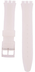 Silicone strap Ricardo 16mm (pro Swatch), White, transparent