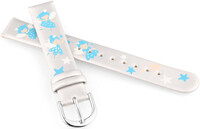 Leatherette strap JVD RJ7223.2 14mm, Silver, Children's