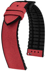 Textile strap Hirsch Arne L 0925090060-5, red, textile/natural rubber, length L, Quick Release