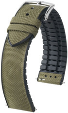 Textile strap Hirsch Arne M 0925090140-2, green, textile/natural rubber, length M, Quick Release