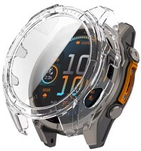 Protective cover (for Garmin Fenix 8 AMOLED, 47mm), plastic, transparent + glass