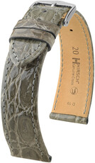 Leather strap Hirsch Genuine Croco L 18920830-2, grey, crocodile leather, length L, Quick Release