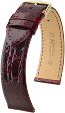 Leather strap Hirsch Genuine Croco L 18920860-7, red, crocodile leather, length L, Quick Release