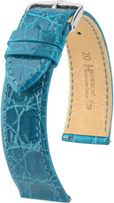 Leather strap Hirsch Genuine Croco L 18920883-2, blue, crocodile leather, length L, Quick Release
