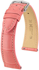 Leather strap Hirsch London 04307125-2, Pink, alligator skin, Quick Release