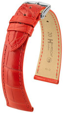 Leather strap Hirsch London 04307129-2, Red, alligator skin, Quick Release