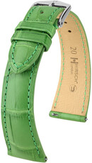Leather strap Hirsch London 04307142-2, Green, alligator skin, Quick Release