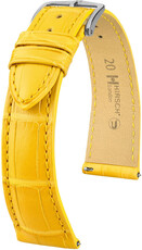 Leather strap Hirsch London 04307172-2, Yellow, alligator skin, Quick Release