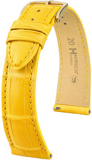 Leather strap Hirsch London 04307172-7, Yellow, alligator skin, Quick Release