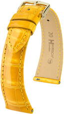 Leather strap Hirsch London 04307173-7, Yellow, alligator skin, Quick Release