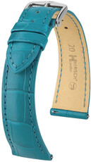 Leather strap Hirsch London 04307183-2, Blue, alligator skin, Quick Release