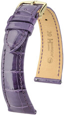 Leather strap Hirsch London 04307184-7, purple, alligator skin, Quick Release