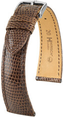 Leather strap Hirsch London 04366110-2, Brown, lizard skin, Quick Release