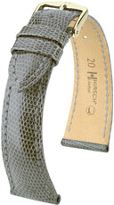 Leather strap Hirsch London 04366130-7, Grey, lizard skin, Quick Release