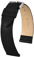Leather strap Hirsch Forest L 17920250-2, black, calf leather, length L, Quick Release