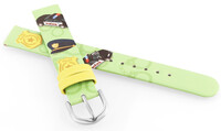 Leatherette strap JVD RJ7232.1 14mm, Green, Children's
