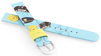 Leatherette strap JVD RJ7232.2 14mm, Blue, Children's