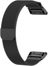 Steel bracelet Ricardo 22mm (pro Garmin Fenix 8/7/6 (47mm), Epix 2 aj.), Milanese, black, QuickFit