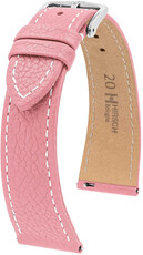 Leather strap Hirsch Bologna L 01802022-2, pink, calfskin, length L, Quick Release