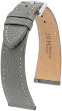Leather strap Hirsch Bologna L 01802030-2, grey, calf leather, length L, Quick Release