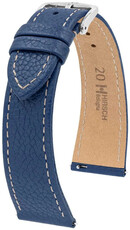 Leather strap Hirsch Bologna L 01802080-2, blue, calf leather, length L, Quick Release