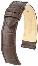 Leather strap Hirsch Duke S 01028310-2, brown, calfskin, length S, Quick Release