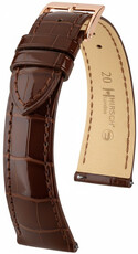 Leather strap Hirsch London 04207110-7, Brown, alligator skin, Quick Release