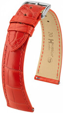 Leather strap Hirsch London 04207129-2, Red, alligator skin, Quick Release