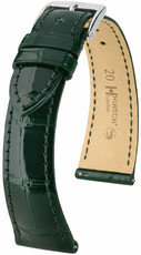 Leather strap Hirsch London 04207141-2, Green, alligator skin, Quick Release
