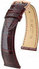 Leather strap Hirsch London 04207160-7, Red, alligator skin, Quick Release