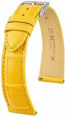 Leather strap Hirsch London 04207172-2, Yellow, alligator skin, Quick Release