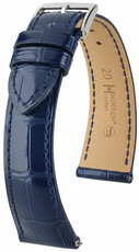 Leather strap Hirsch London 04207180-2, Blue, alligator skin, Quick Release