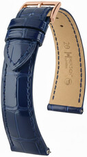 Leather strap Hirsch London 04207180-7, Blue, alligator skin, Quick Release