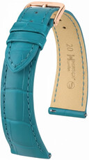 Leather strap Hirsch London 04207183-7, Blue, alligator skin, Quick Release