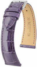 Leather strap Hirsch London L 04207084-2, purple, alligator leather, length L, Quick Release