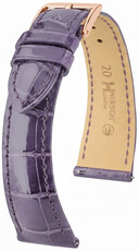 Leather strap Hirsch London L 04207084-7, purple, alligator leather, length L, Quick Release