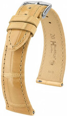 Leather strap Hirsch London L 04207090-2, beige, alligator leather, length L, Quick Release