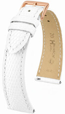 Leather strap Hirsch London L 04266000-7, white, lizard leather, length L, Quick Release