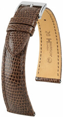 Leather strap Hirsch London L 04266010-2, brown, lizard leather, length L, Quick Release