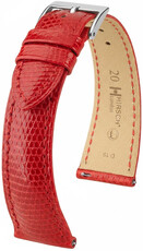 Leather strap Hirsch London L 04266020-2, red, lizard leather, length L, Quick Release