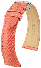 Leather strap Hirsch London L 04266022-2, orange, lizard leather, length L, Quick Release