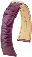 Leather strap Hirsch London L 04266087-7, purple, lizard leather, length L, Quick Release