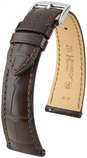 Leather strap Hirsch London L 04307017-2, brown, alligator leather, length L, Quick Release