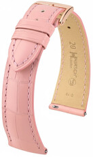 Leather strap Hirsch London L 04307022-7, pink, alligator leather, length L, Quick Release