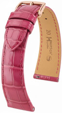Leather strap Hirsch London L 04307024-7, pink, alligator leather, length L, Quick Release