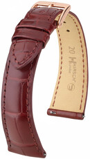 Leather strap Hirsch London L 04307069-7, red, alligator leather, length L, Quick Release