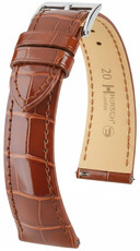 Leather strap Hirsch London L 04307070-2, brown, alligator leather, length L, Quick Release