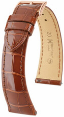Leather strap Hirsch London L 04307070-7, brown, alligator leather, length L, Quick Release
