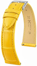 Leather strap Hirsch London L 04307072-2, yellow, alligator leather, length L, Quick Release
